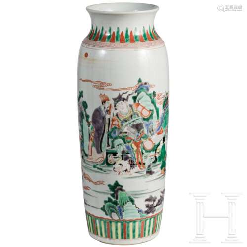 A large Chinese famille verte vase with figural scene, 19th/...