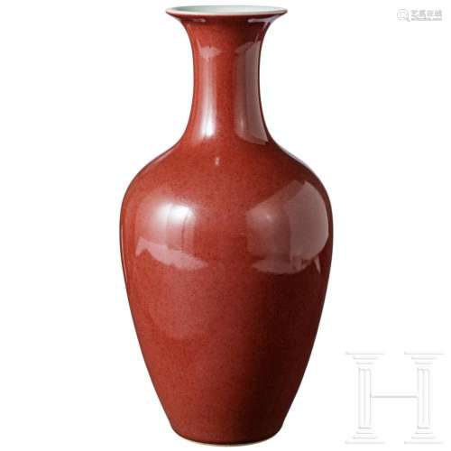 A vase with copper-red glaze, probably 20th century