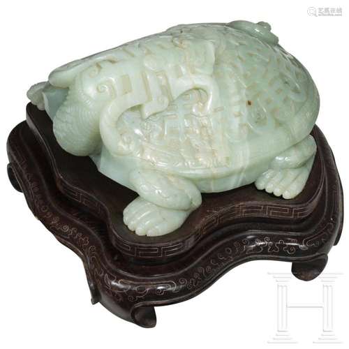 A large Chinese jade turtle, 20th century