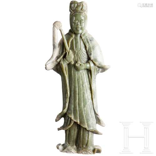 A large Chinese jade Guanyin, 20th century