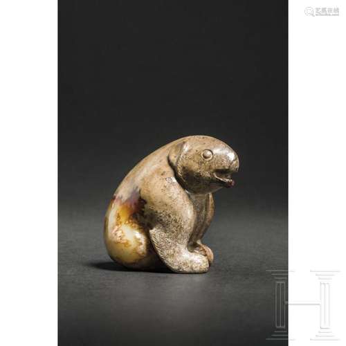 A Chinese carved jade bear, 20th century