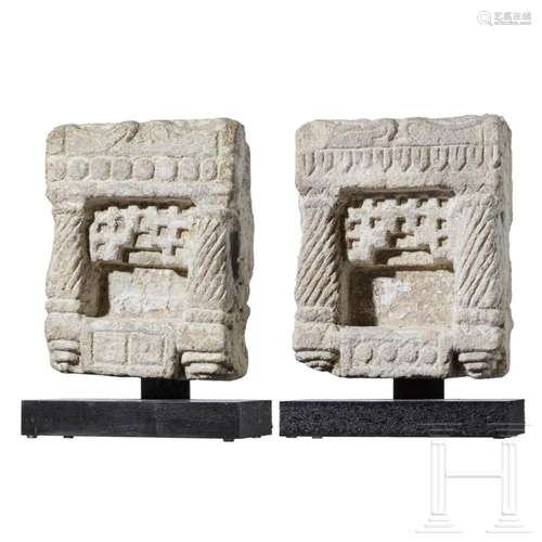 A pair of Indian stone aediculae, 18th/19th century