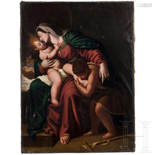 Mary with Jesus and the infant St. John, monogrammist "...