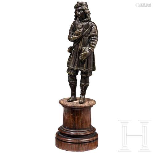 A small bronze of a nobleman, probably Dutch, 17th century