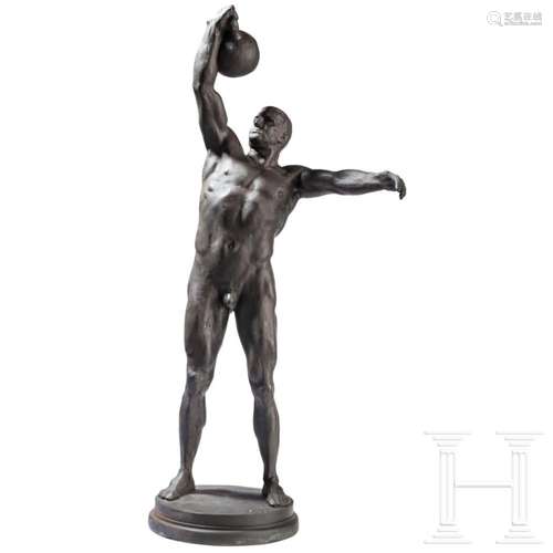 Heinz Müller (1872 - 1941) - Heavy Athlete with Ball Weight,...