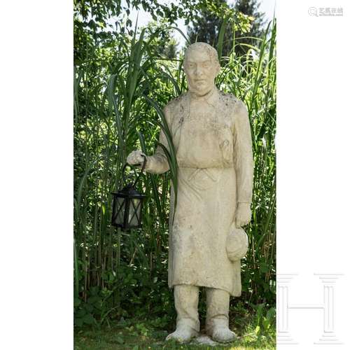 A life-size cast stone figure "Lantern Bearer", 2n...