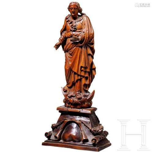 A Flemish boxwood figure of the Madonna of the Apocalypse, 1...