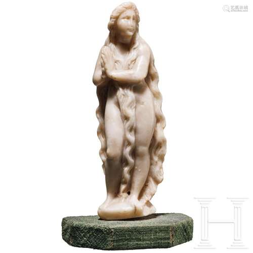 A Dutch or Italian alabaster figure showing Saint Mary of Eg...