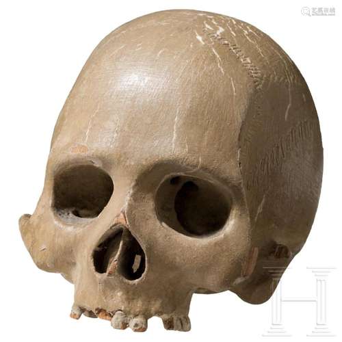 A German memento mori skull, 17th century