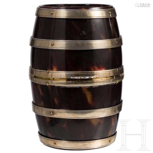 A tortoiseshell can in barrel form, London, J. Batson & ...