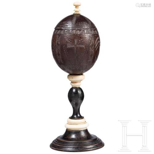 A coconut goblet, 19th century