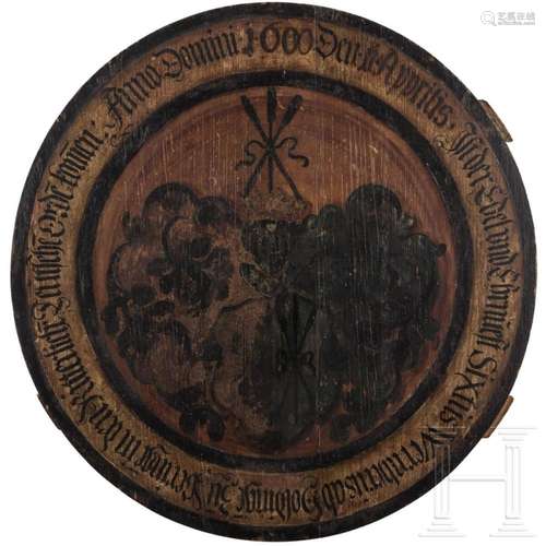 A Flemish funerary hatchment, Beringen, circa 1600