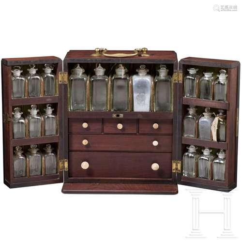 An English traveling apothecary chest, mid-19th century