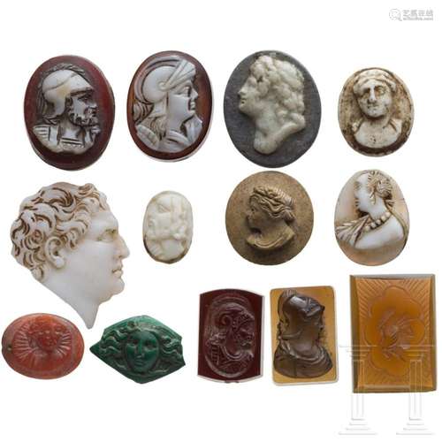 A collection of Italian gems and cameos, 18th/19th century