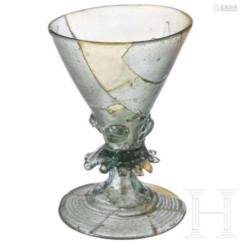 A rare German glass roemer, circa 1600