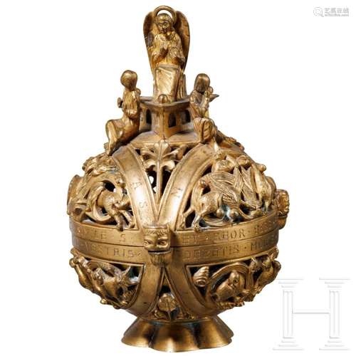 A French gilt box in the shape of a Romanic censer, Adolphe-...