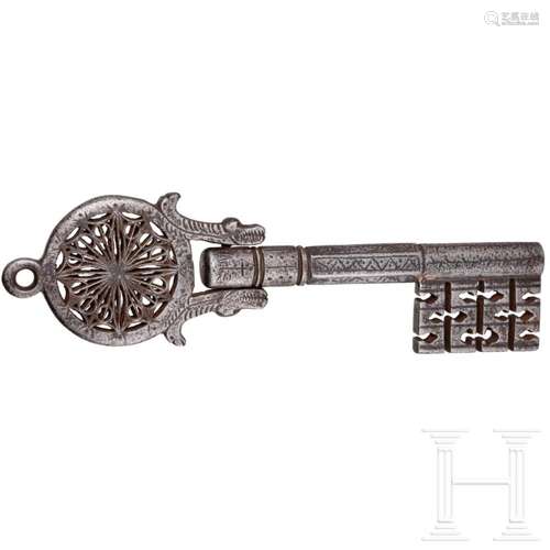 A large Italian folding key in 16th/17th century Venetian st...