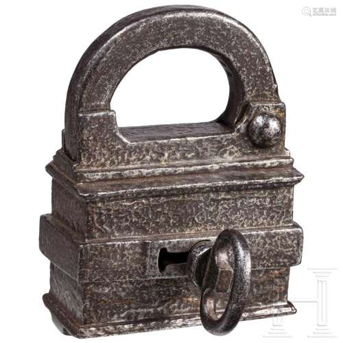 A large German iron padlock, circa 1600