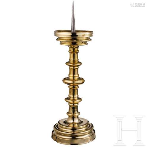 A large German pricket candlestick, probably Nuremberg, 16th...