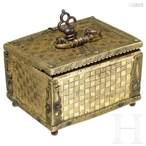 A southern German gilt miniature casket in the style of Mich...