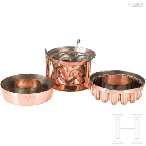 Three copper moulds, Marienburg Castle, mid-19th century