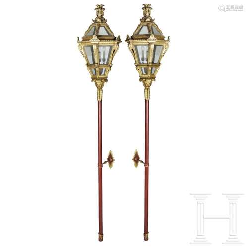 A pair of German lamps from Baroque processional lanterns, c...