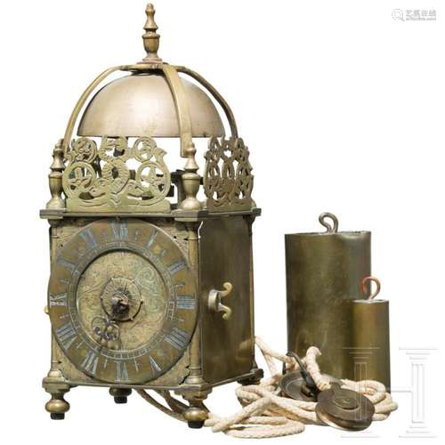 A lantern clock, probably London, 2nd half of the 17th centu...