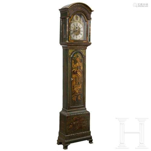 A grandfather clock with chinoiserie laquer painting, Willia...