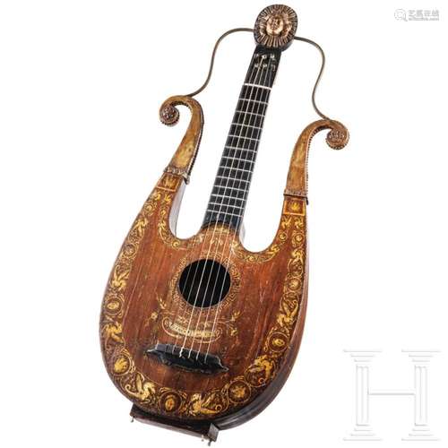 An English lyre-guitar by Clemen & Co., London, after 18...