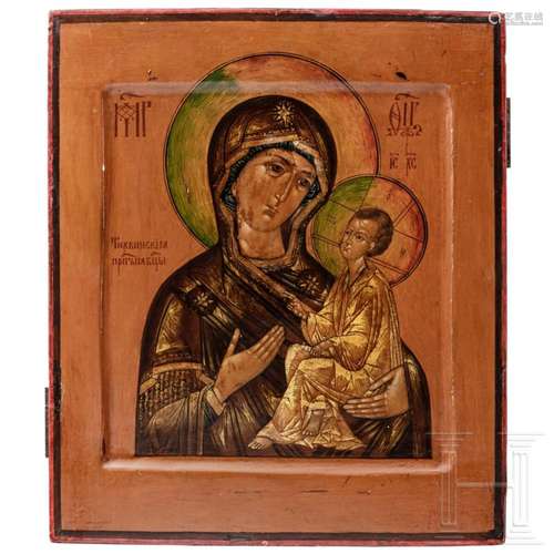 A Russian icon showing the Tikhvinskaya Mother of God, 19th ...