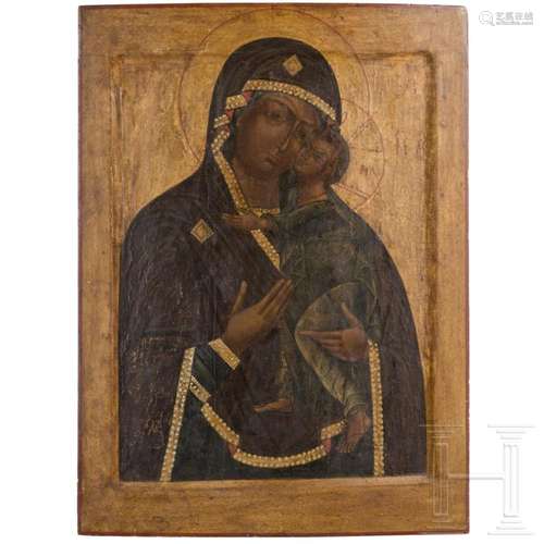 A large Russian icon showing the Tolgskaya Mother of God, ea...