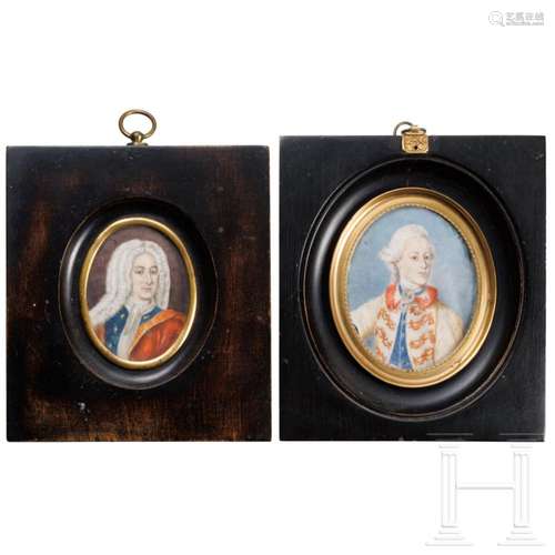 Two miniature portraits from the Baltic baronial family von ...