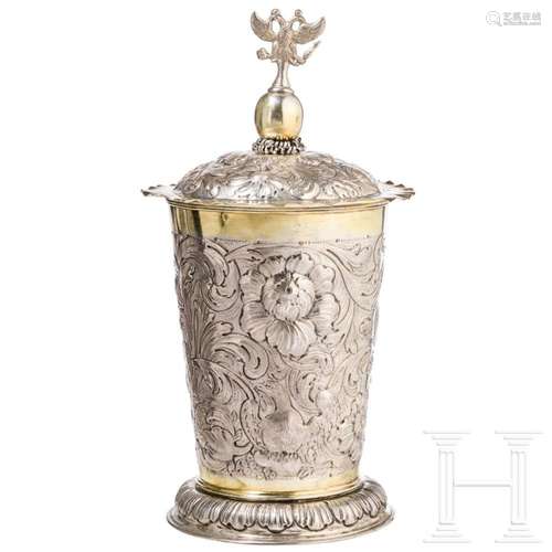 A large, silver lidded trophy cup, Moscow, Grigory Lakomkin ...