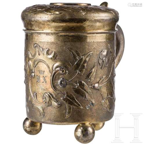 A Russian silver-gilt tankard, Moscow, Vasili S. Semenov, 18...