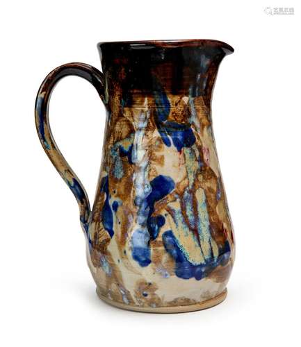 A GLAZED STONEWARE JUG, PROBABLY ENGLISH