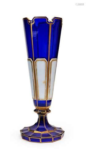 A BOHEMIAN GLASS VASE, 19TH CENTURY