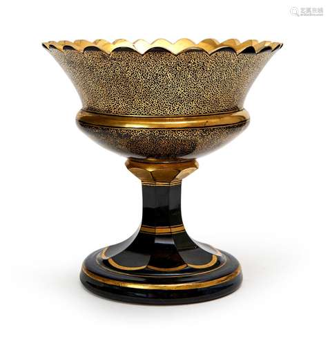 A FINE GILDED BOHEMIAN TAZZA, 19TH CENTURY, FRANCE