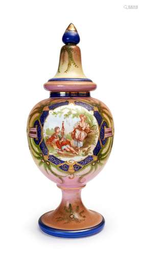 A LARGE OPALINE VASE, 19TH CENTURY