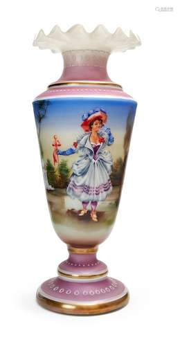 AN OPALINE FIGURAL VASE, FRENCH