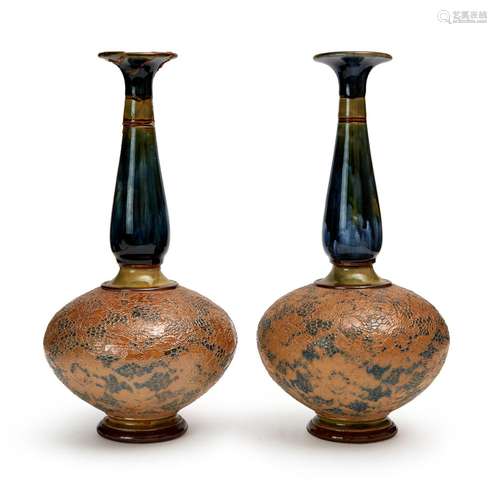 A PAIR OF VASES, ROYAL DOULTON