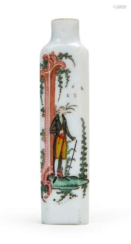 A PAINTED SCENT BOTTLE, PROBABLY BY JAMES GILES, 18TH CENTUR...