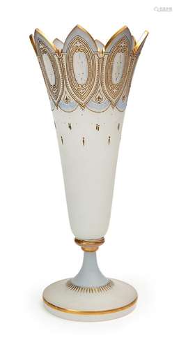 A FROSTED BOHEMIAN VASE, 19TH CENTURY