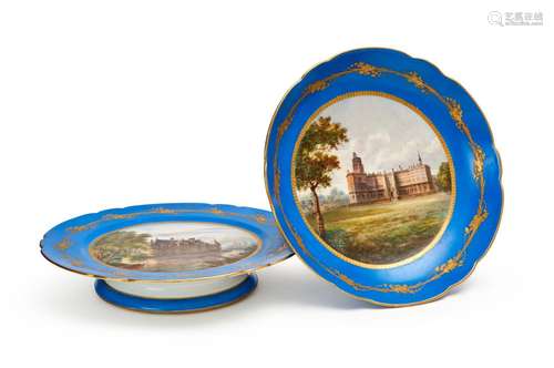 TWO SEVRES FOOTED DISHES, 19TH CENTURY, FRANCE