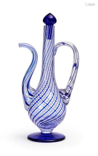 A MURANO GLASS SWIRL TEAPOT