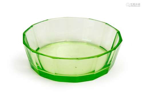 A GREEN URANIUM GLASS BOWL