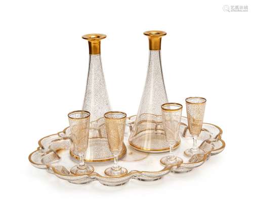 A PART DECANTER DRINKING SET, COMPOSING OF TWO DECANTERS, FO...