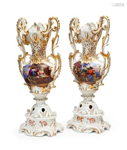 A LARGE PAIR OF DECORATIVE VASES, PROBABLY FRANCE, POSSIBLY ...