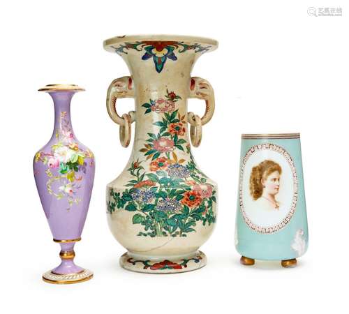 THREE PORCELAIN VASES