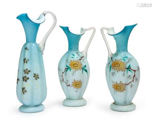 THREE FROSTED GLASS JUGS