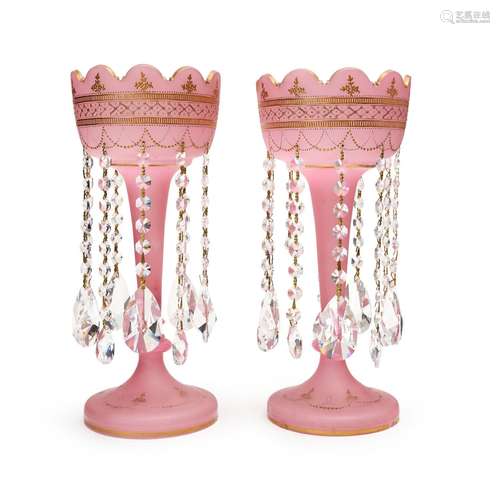 A PAIR OF BOHEMIAN LUSTRES, 19TH CENTURY